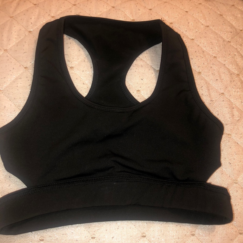 Black bathing suit top.